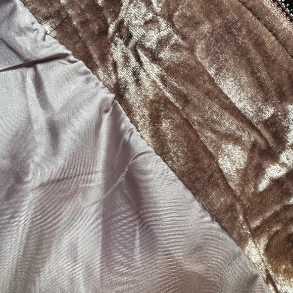 Crushed Velvet Pinkish Purple Bomber Jacket - Picture 9 of 12